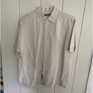 Cubavera L Stone Short Sleeve button down shirt